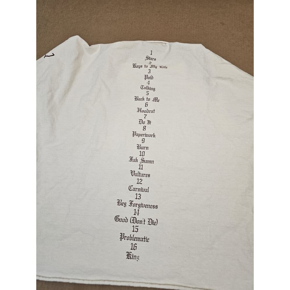 NEW YEEZY YZY Gosha Long Sleeve Vultures Album Box T Shirt Cream Sz 1 S/M Kanye - Picture 6 of 9